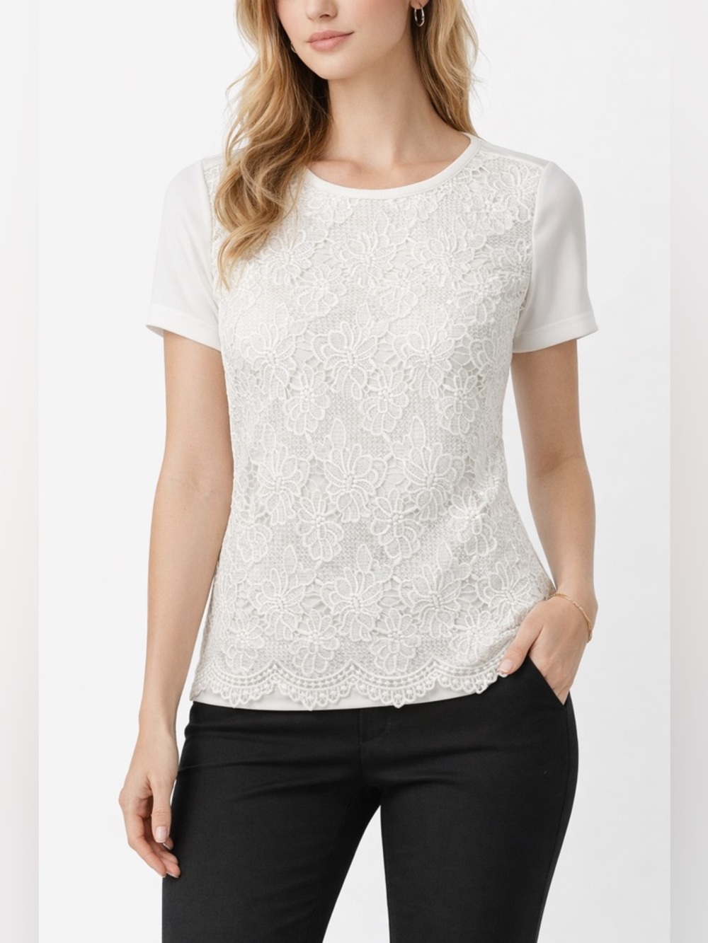 Karl Lagerfeld Lace Blouse Ivory XS Elegant Top